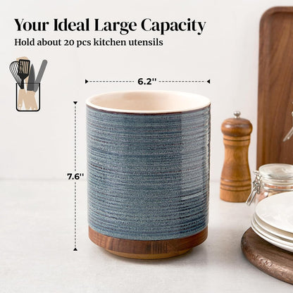 Home Collection Extra Large Ceramic Utensil Holder 7.6 Inch