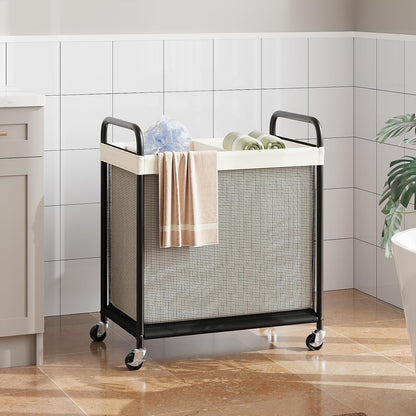 Home Collection Rolling Laundry Sorter Hamper with Wheels and Removable Liner Bags
