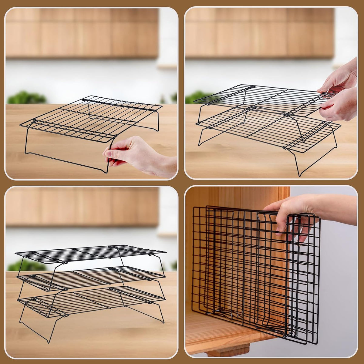 Home Collection 3-Tier Stackable Cooling Rack 15.75" x 10"