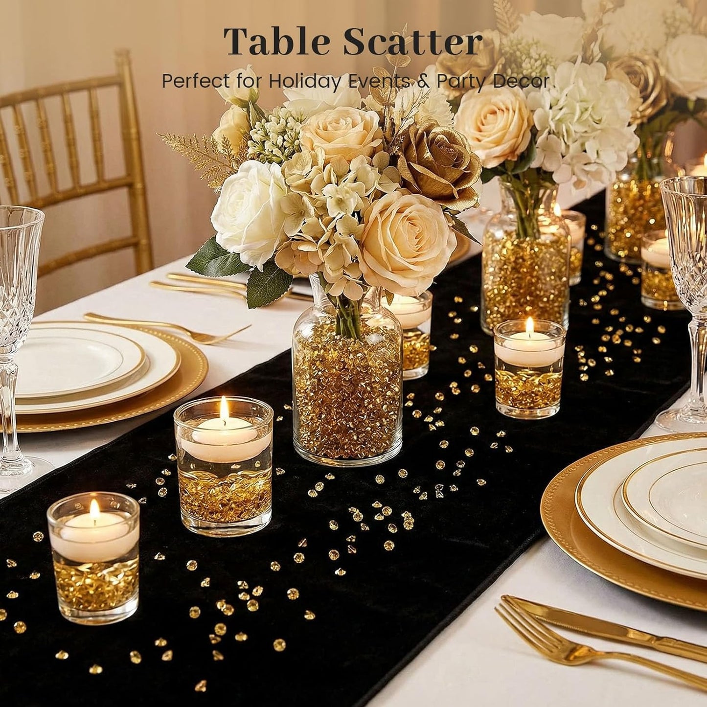 Home collection 28000PCS 3mm Gold Acrylic Diamonds