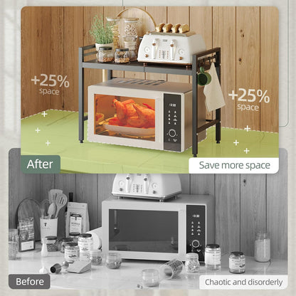 Home Collection Expandable 2-Tier Metal Microwave Stand
