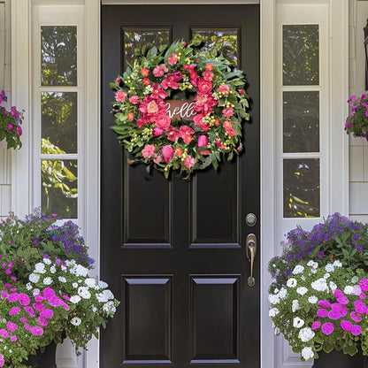 Home Collection Artificial Spring Summer Wreath for Front Door 24 Inch