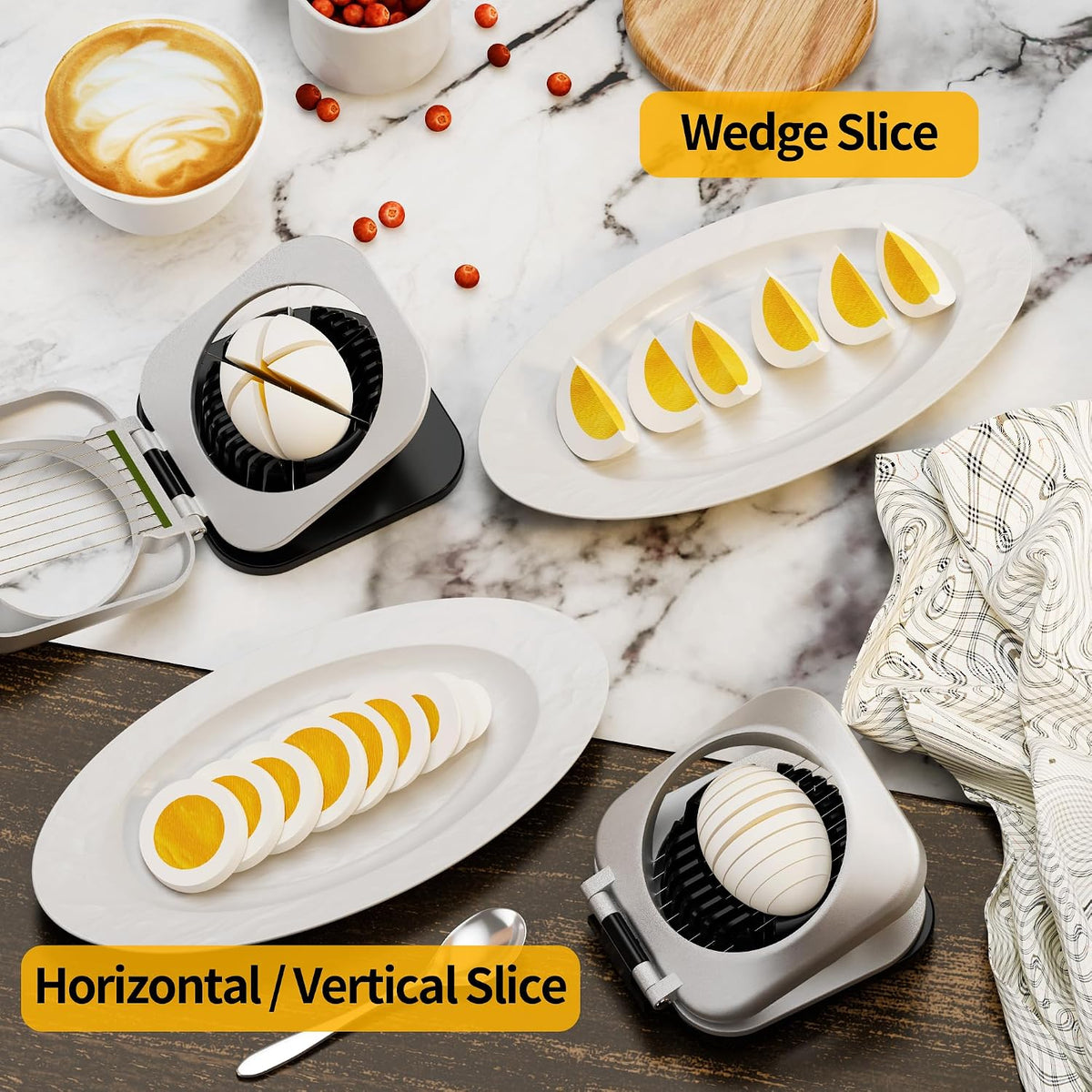 Home Collection Multipurpose Aluminum Egg Slicer with Stainless Steel Wire