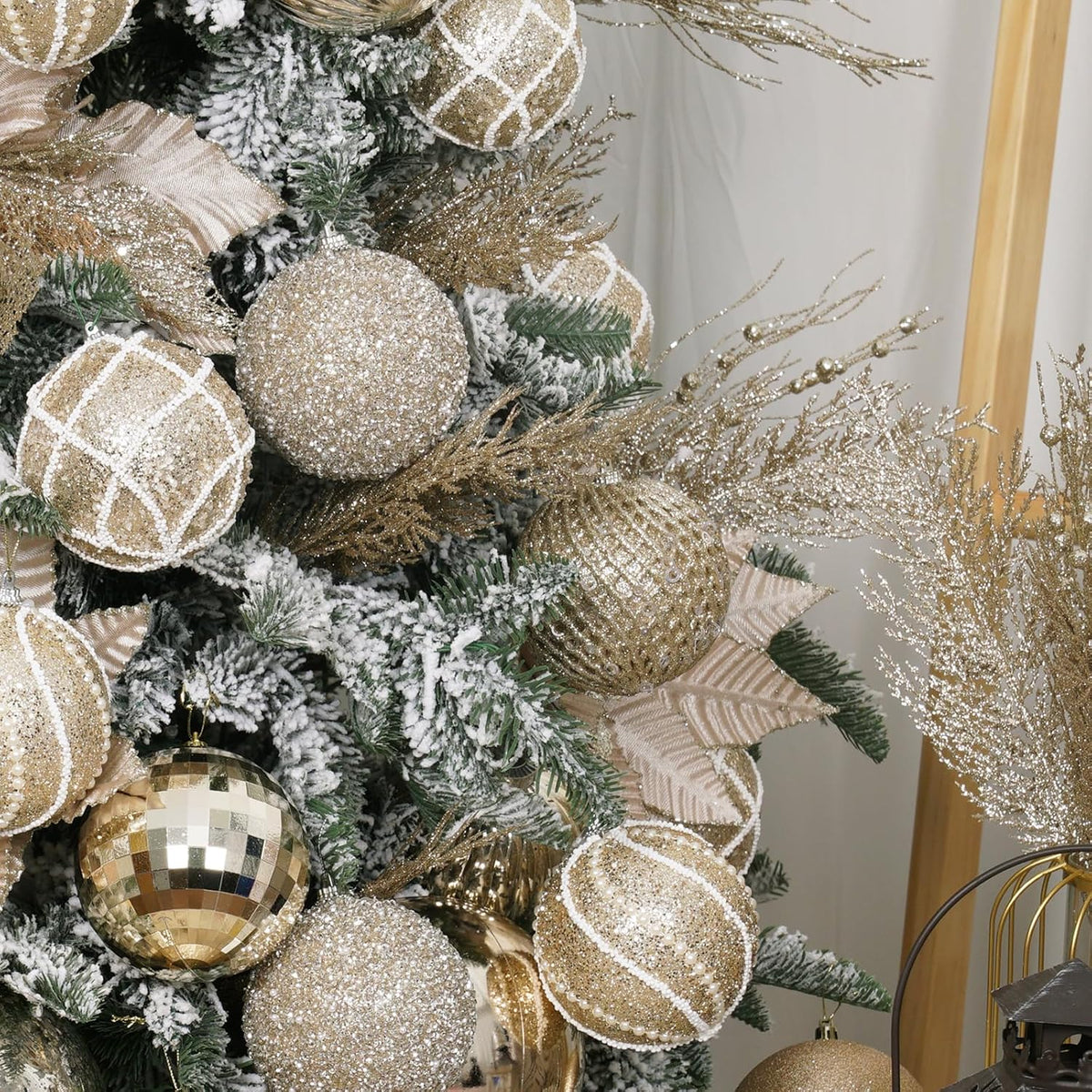 Home Collection Pack of 12 Sparkly Sequin Christmas Ball Ornaments 3.15 Inch Shatterproof Tree Decorations