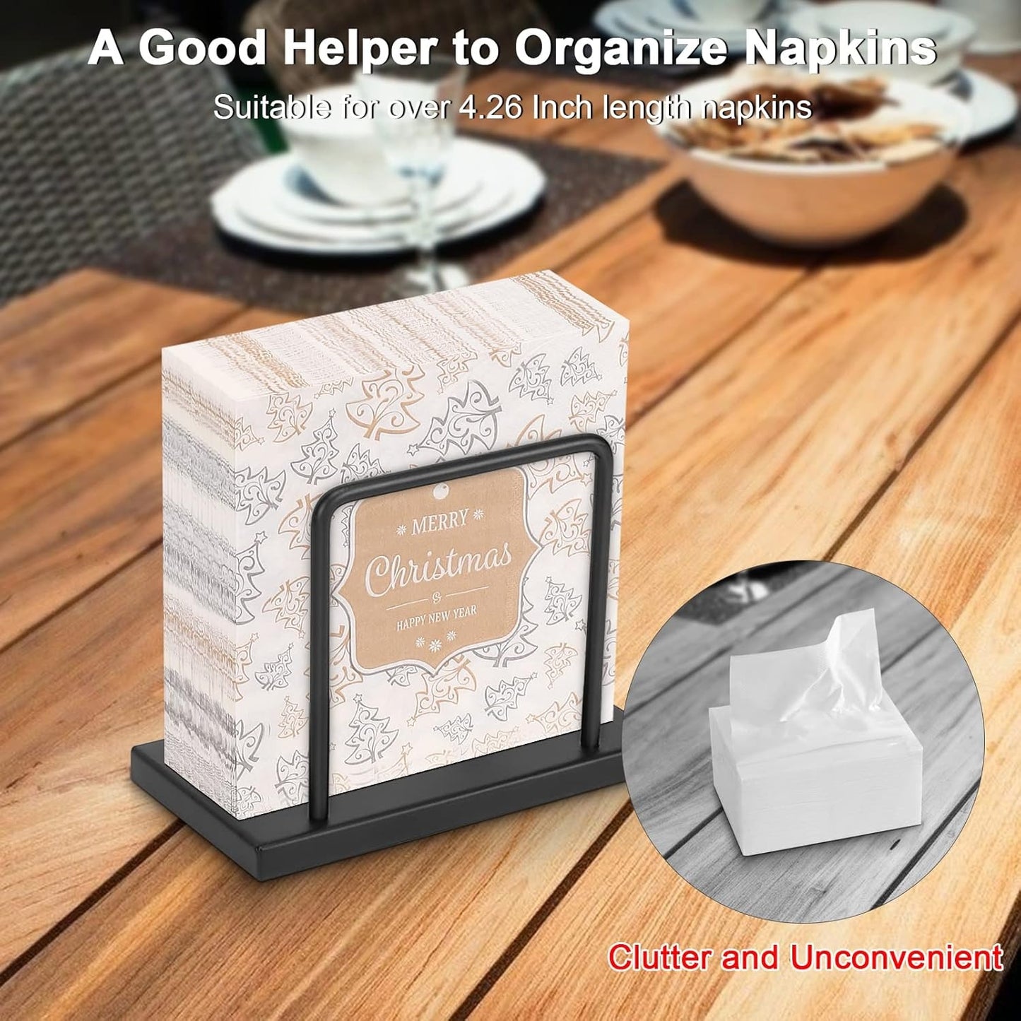 Home Collection Freestanding Modern Metal Napkin Holder for Table