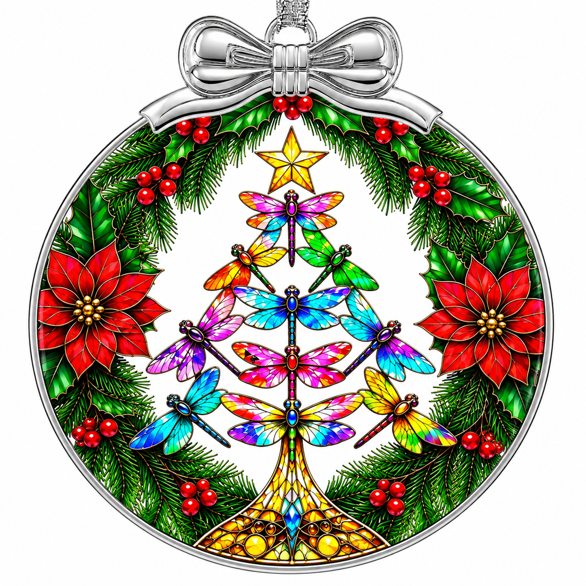 Home Collection Crystal Glass Christmas Ornament Sparkling Hanging Tree Decoration