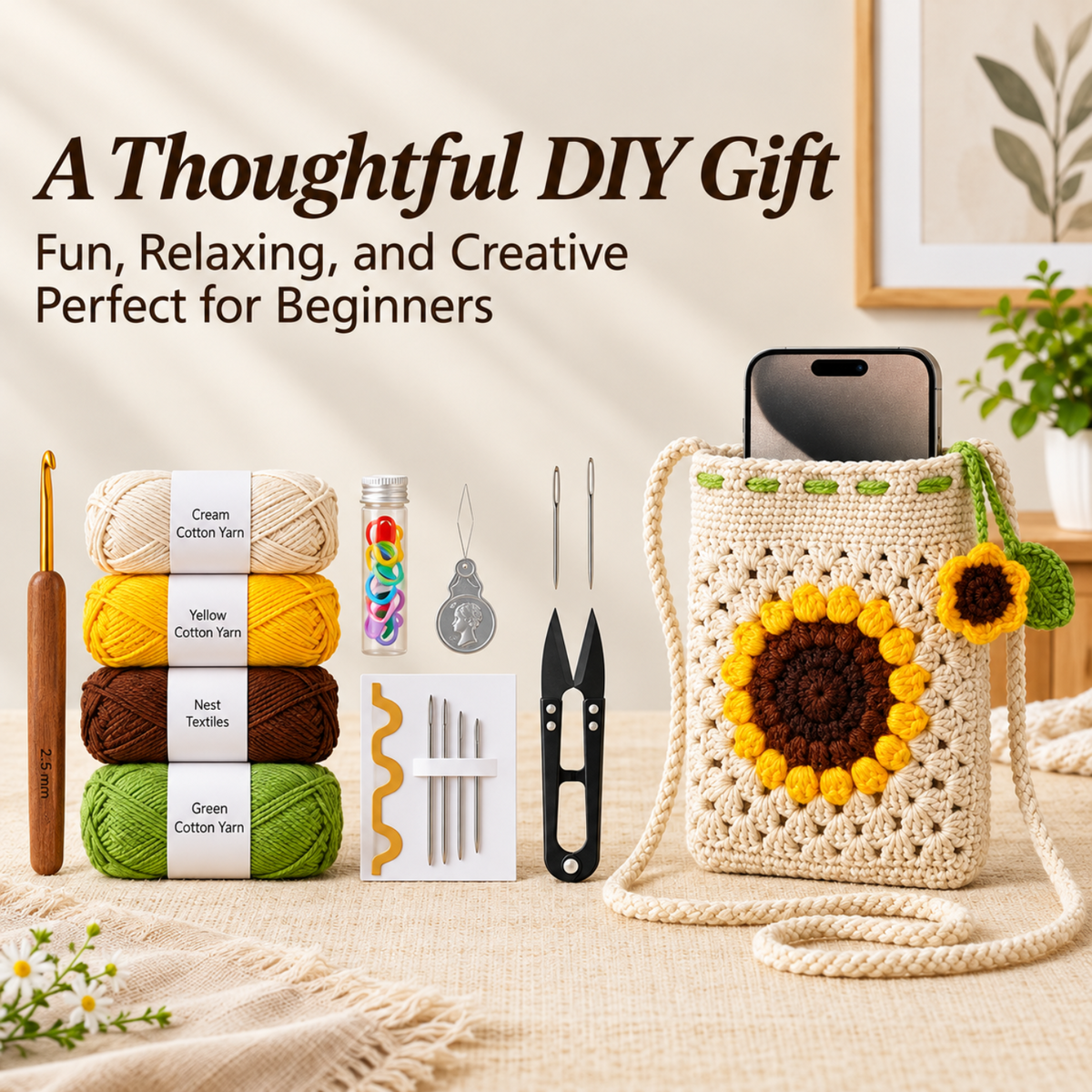 Home Collection Phone Bag Crochet Kit for Beginners