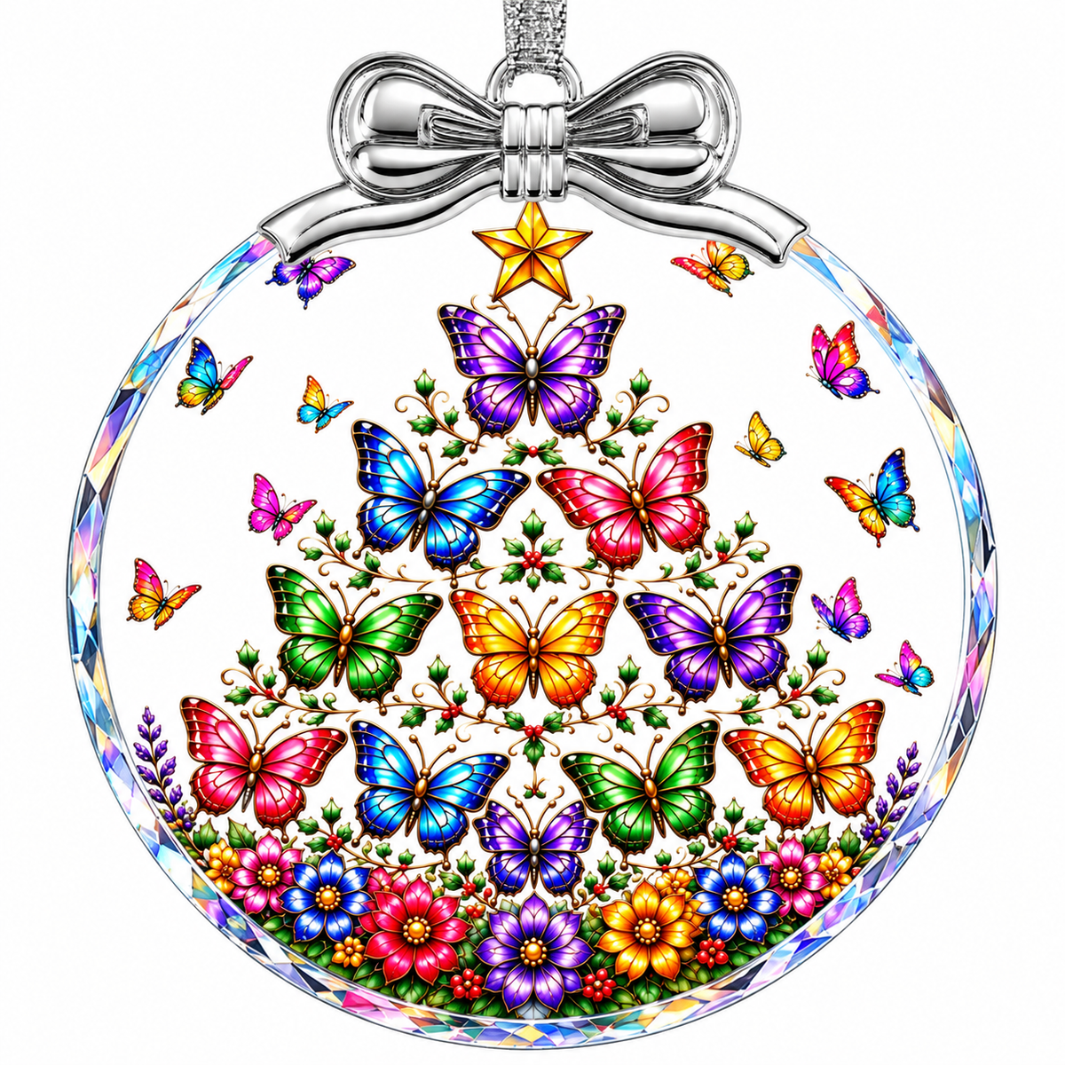 Home Collection Crystal Glass Christmas Ornament Hanging Tree Decoration and Holiday Keepsake Gift