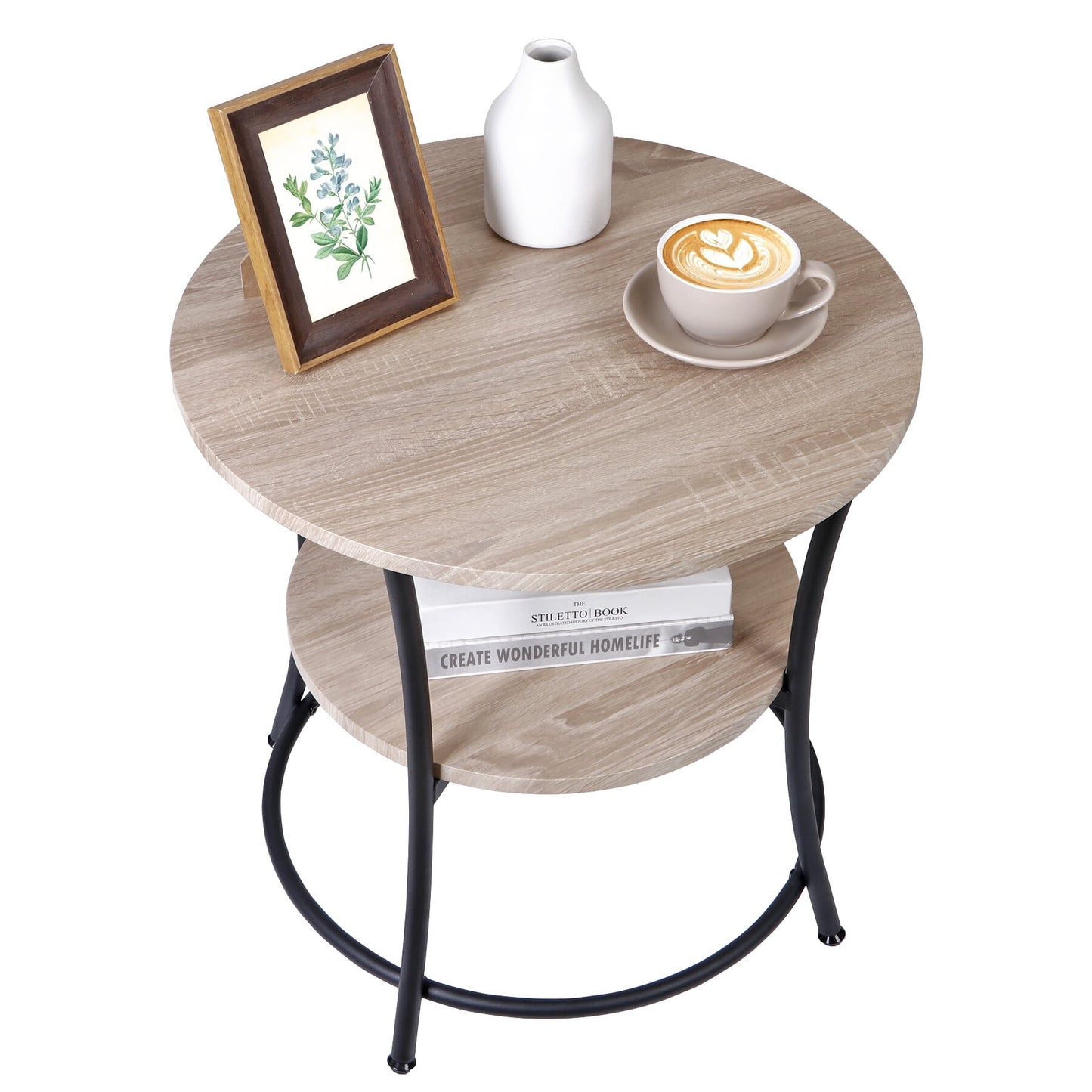Home Collection 21.7" Round 2-Tier Side Table