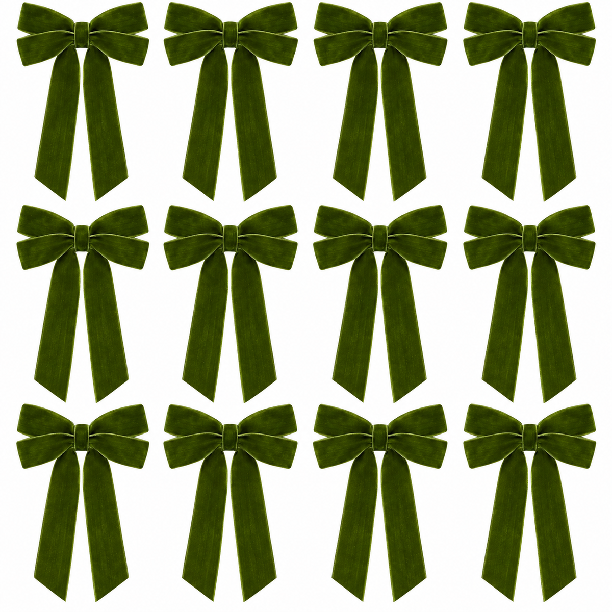 Home Collection Pack of 12 Velvet Christmas Ribbon Bows 5x10 Inch Holiday Tree Decorations