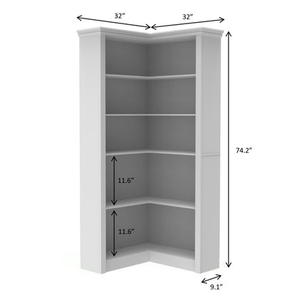 5-Tier Corner Bookshelf for Storage & Display