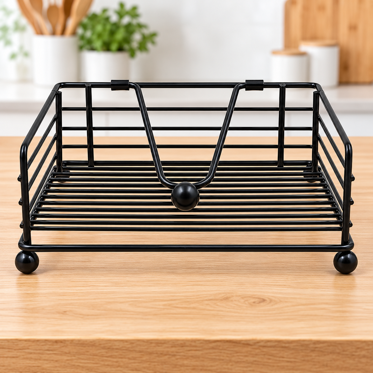 Home Collection Rustic Iron Napkin Holder for Table with Weighted Arm