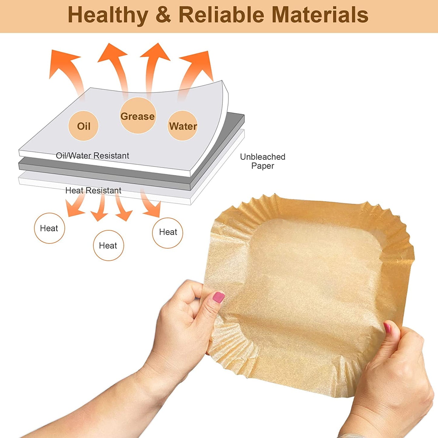Home Collection 100 Pcs Air Fryer Paper Liners
