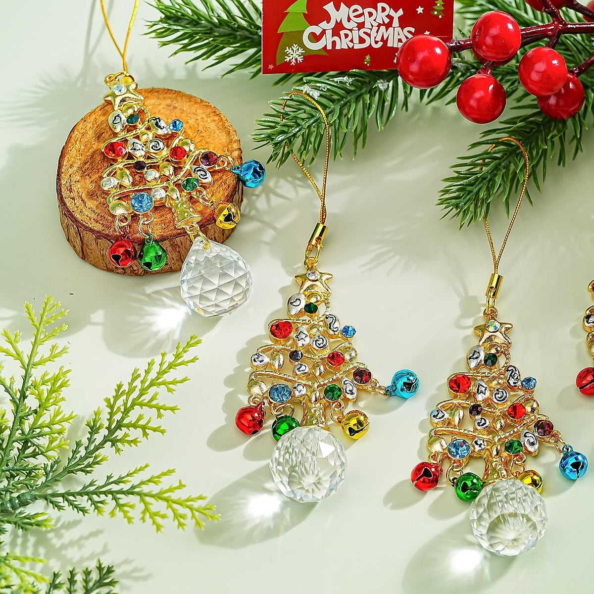 Home Collection Crystal Christmas Tree Ornament Sparkling Hanging Suncatcher Decoration