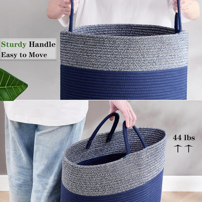 Home Collection 80L Tall Woven Rope Laundry Hamper and Storage Basket