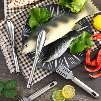 Home Collection 4-Pc Stainless Steel Fish Scaler Brush