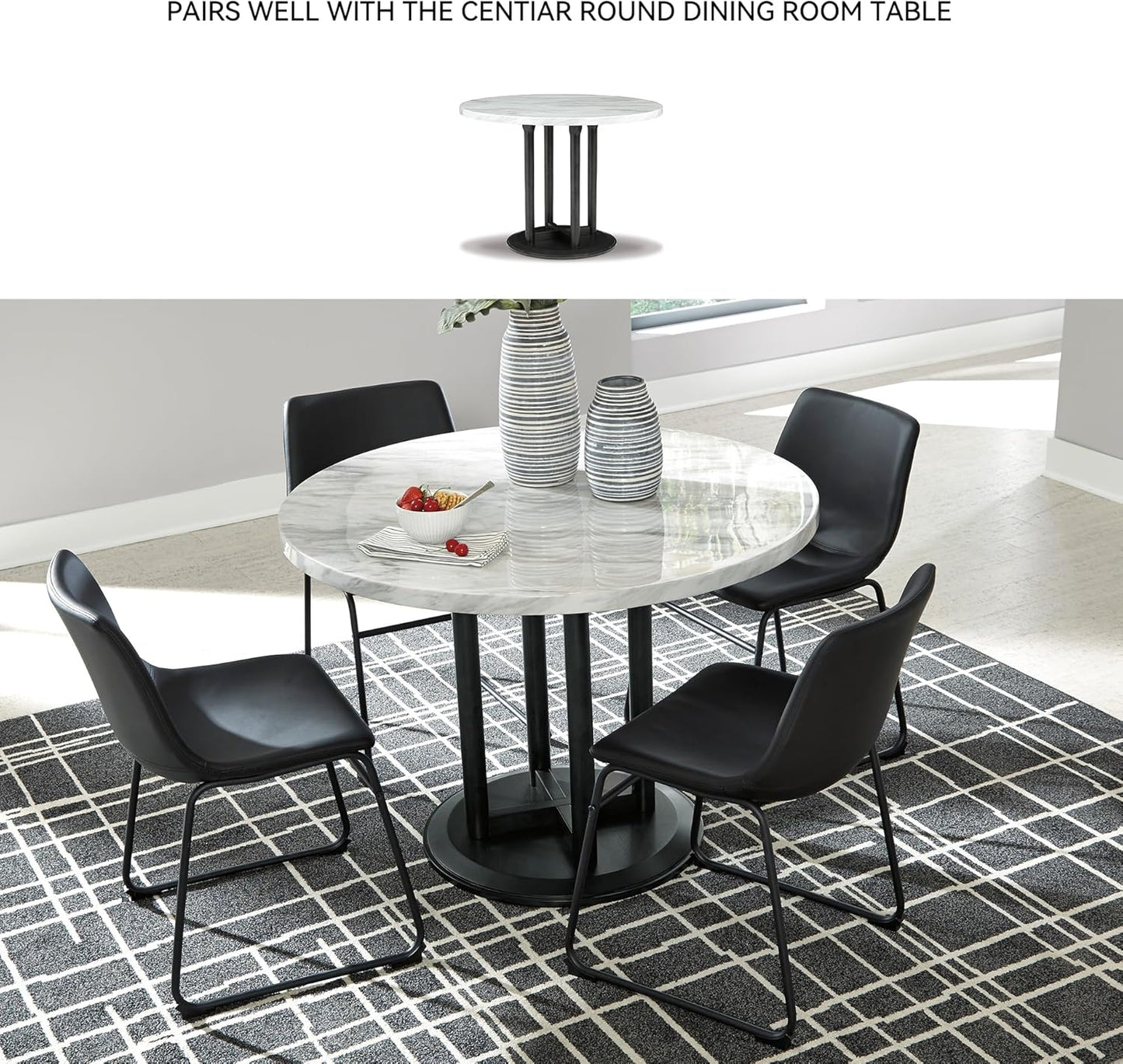 Home Collection 2-Pack Black Industrial Dining Chairs