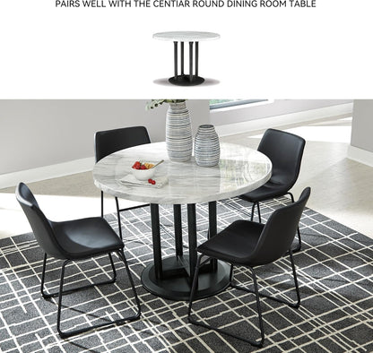 Home Collection 2-Pack Black Industrial Dining Chairs