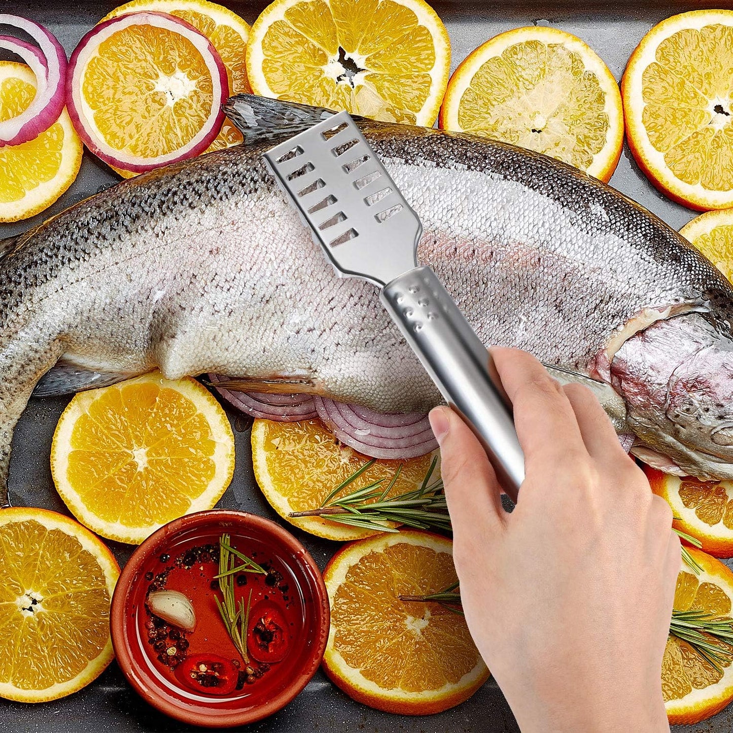 Home Collection 4-Pc Stainless Steel Fish Scaler Brush