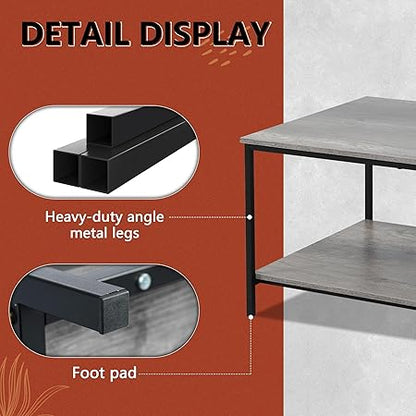 Home Collection 2-Tier Coffee Table with Open Storage Shelf