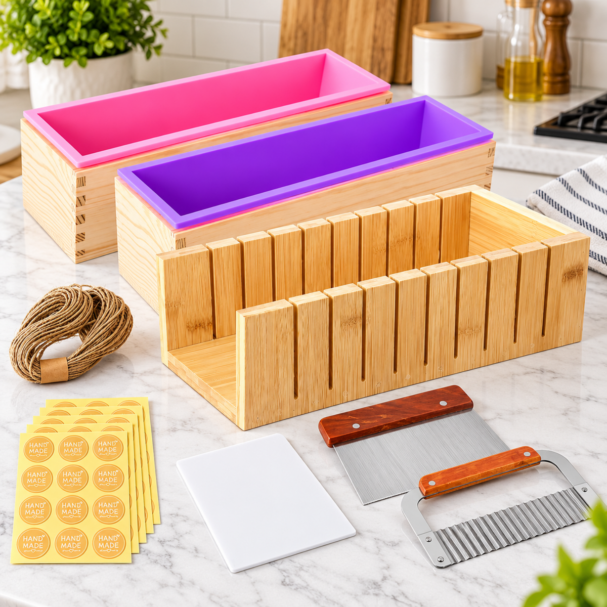 Home Collection 2Pcs 42oz Silicone Loaf Soap Mold Kit
