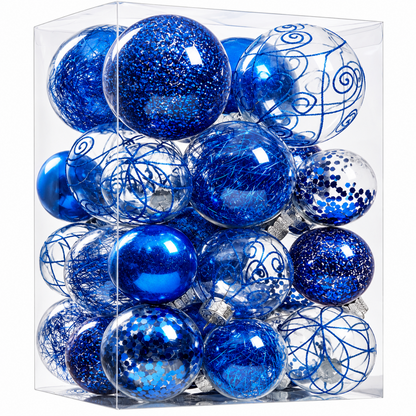 Home Collection Clear Shatterproof Christmas Ball Ornaments Large Plastic Hanging Baubles with Decorative Fillings