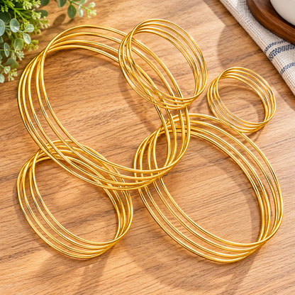 Home Collection 20-Piece Gold Metal Rings for Crafts
