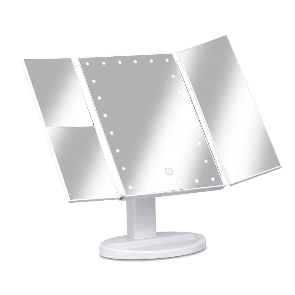 Home Collection Trifold Makeup Mirror with Lights