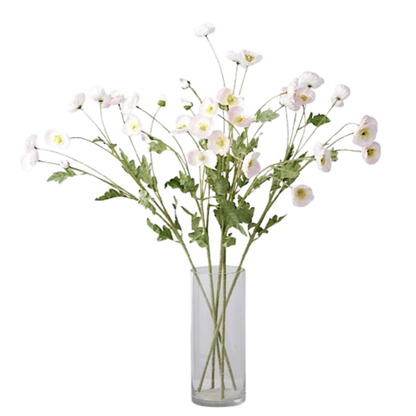 2-Pack 33” Silk Artificial Poppy Flower Bushes – Long Stem Wedding & Party Decor