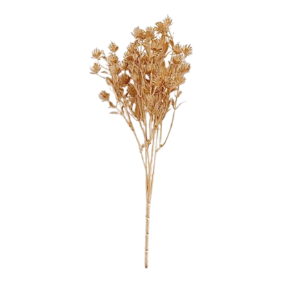 4-Pack Gold Metallic Artificial Baby’s Breath Bouquets – 13" Decorative Stems