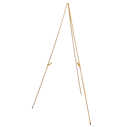 65" Gold Metal Tripod Easel Stand – Collapsible Display Stand with Clip Locks