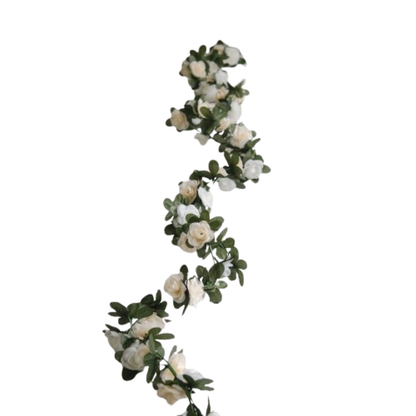 Home Collection 2-Pack 8 ft Silk Artificial Mini Rose Hanging Flower Garlands