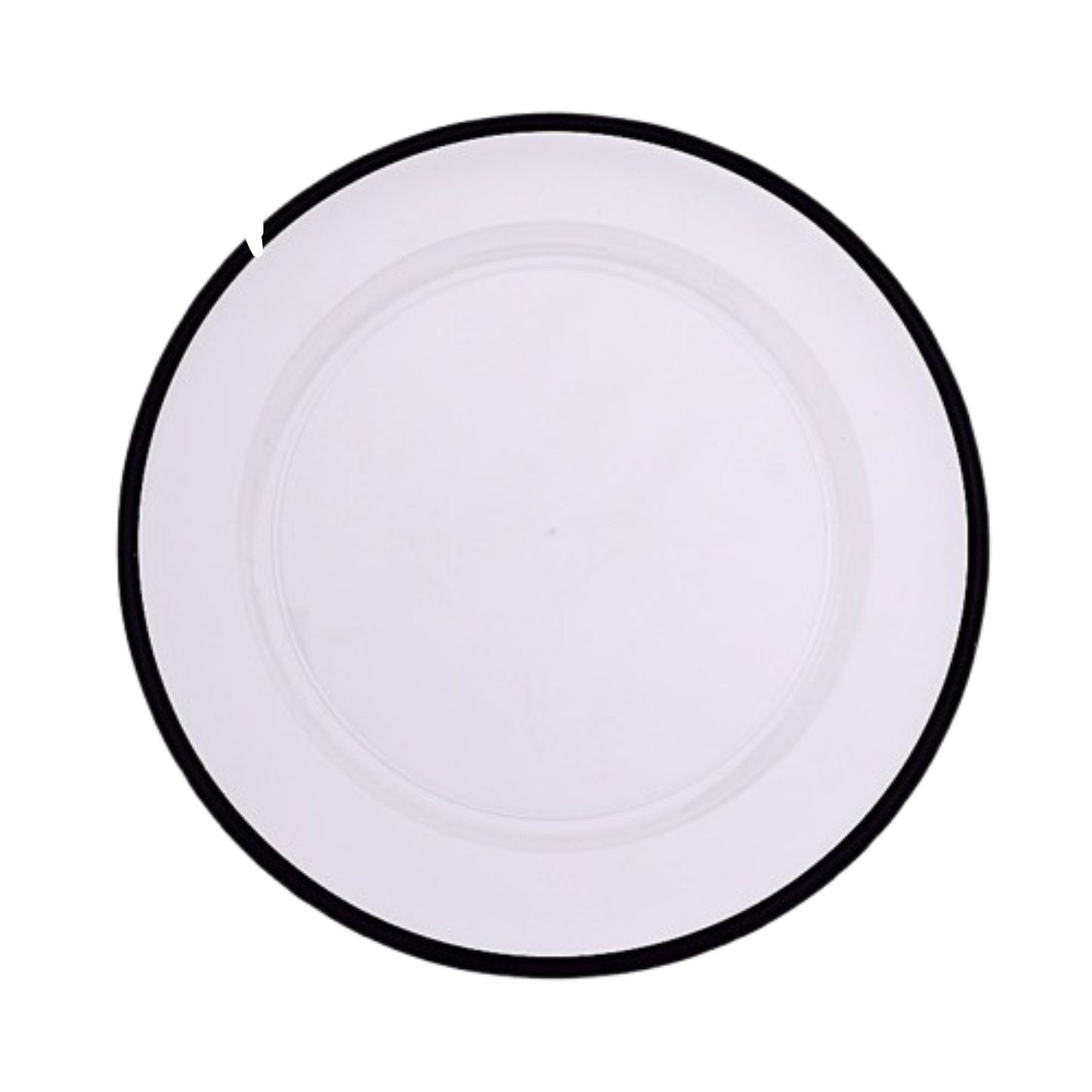 Home Collection 10-Pack 12-Inch Round Heavy Duty Plastic Charger Plates with Metallic Rim