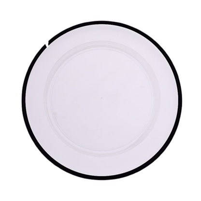 Home Collection 10-Pack 12-Inch Round Heavy Duty Plastic Charger Plates with Metallic Rim
