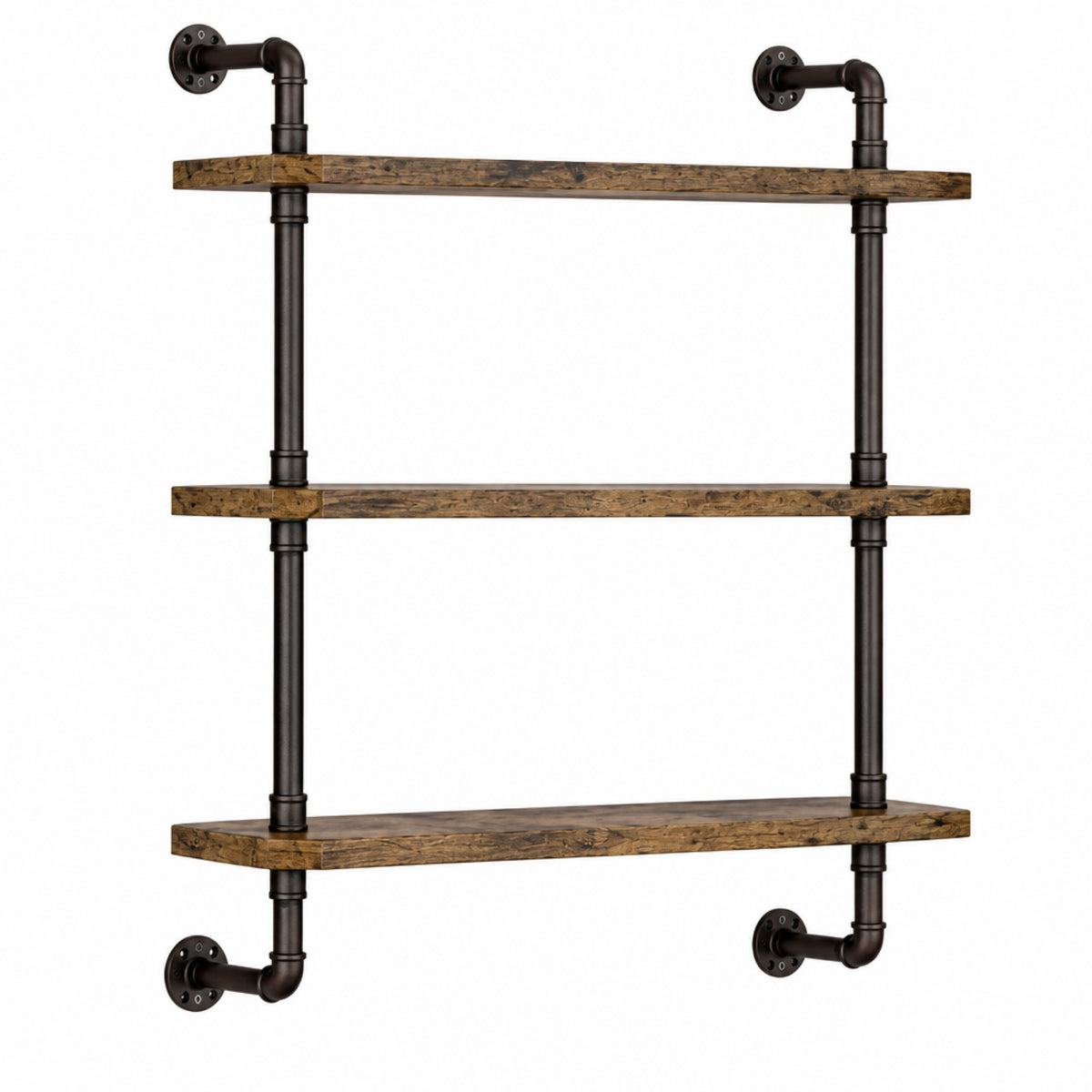 Home Collection 3-Tier Industrial Pipe Shelf  24"