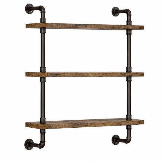 Home Collection 3-Tier Industrial Pipe Shelf  24"