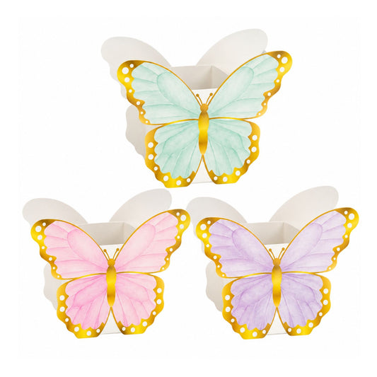 Home Collection 12 Assorted Paper Butterfly Party Favor Boxes