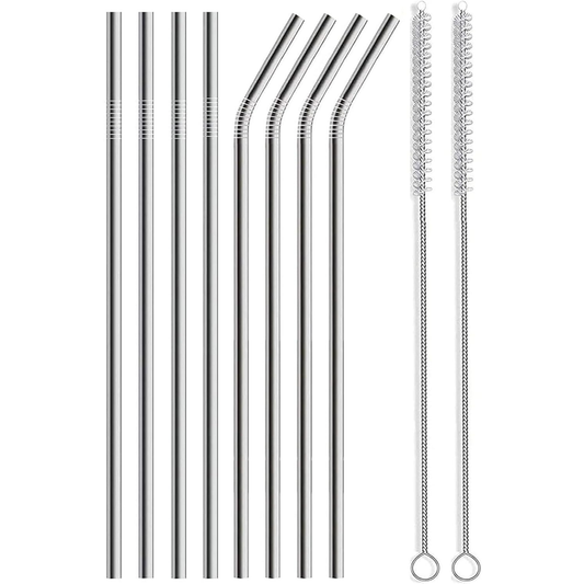 Home Collection 8-Pack 10.5 Inch Stainless Steel Straw for 20-30 OZ Tumbler
