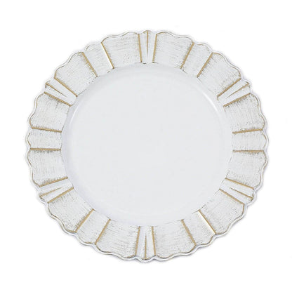 Home Collection 6-Pack Round Scalloped Trim Charger Plates 13"