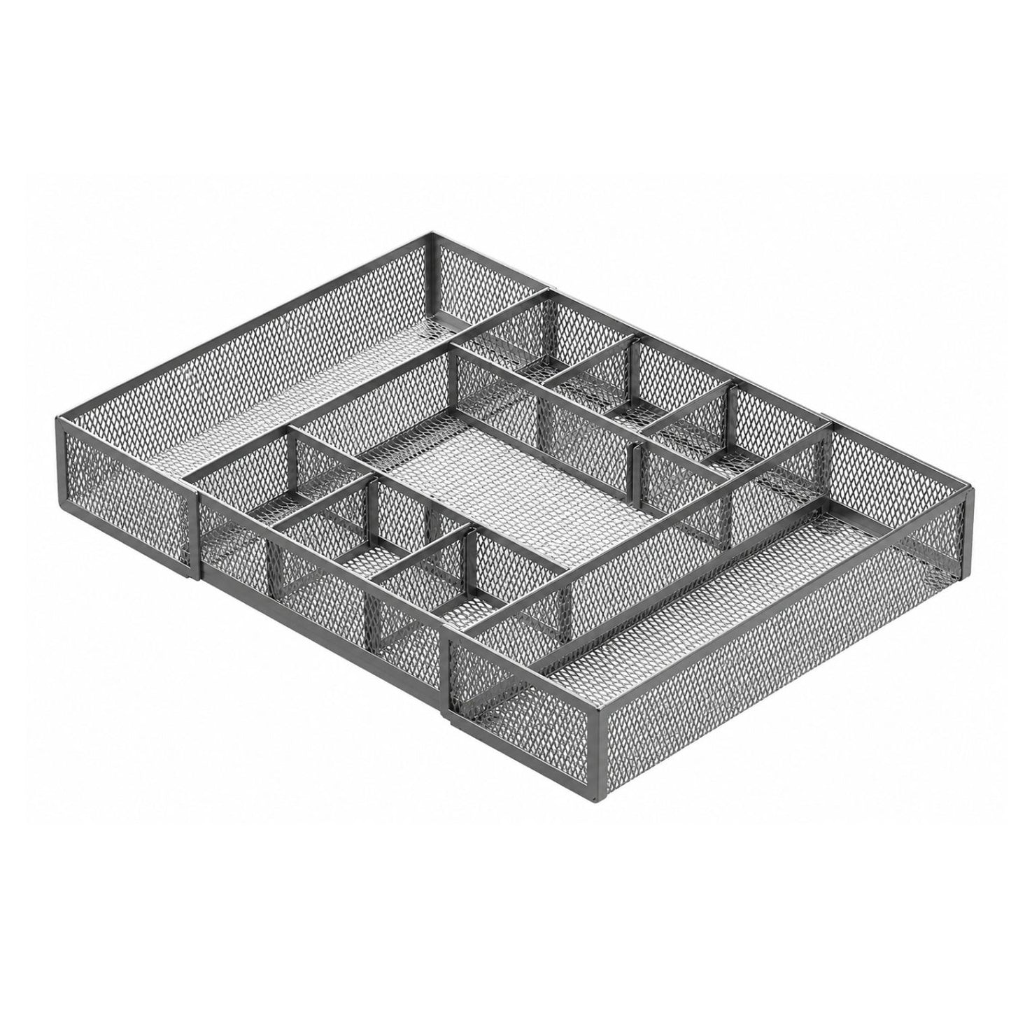 Home Collection Expandable Mesh Desk Drawer Organizer Tray with 10 Adjustable Compartments