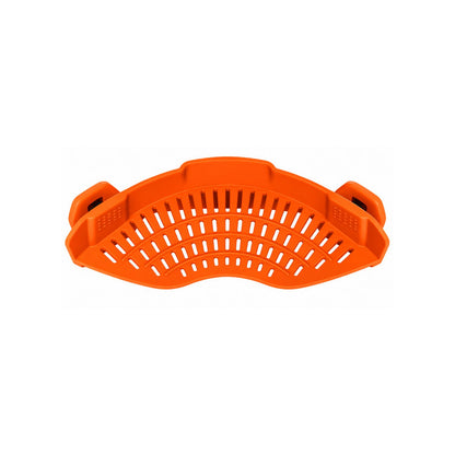 Home Collection Clip-On Silicone Pasta Strainer 8.86x3.55 inch Space-Saving Kitchen Colander