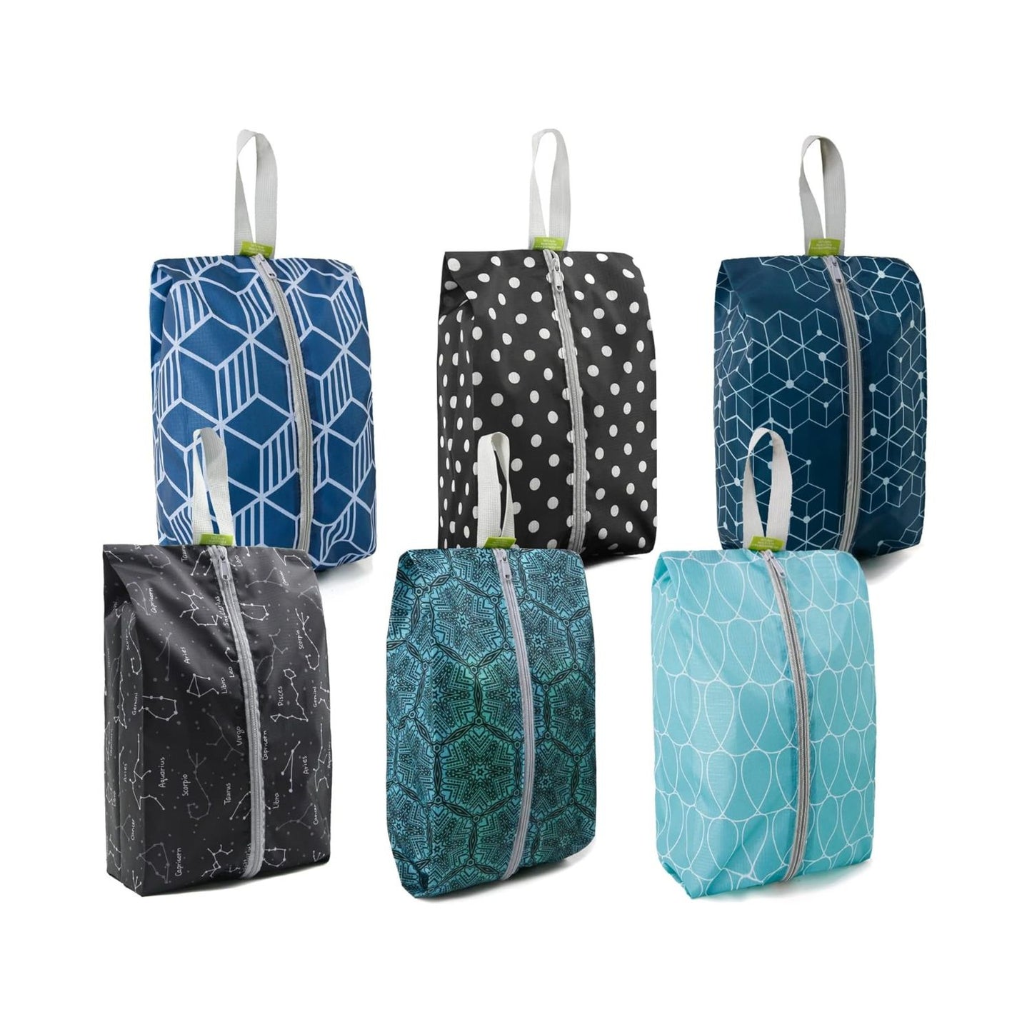 Home Collection Pack of 6 Travel Shoe Bags with Zipper and Handle
