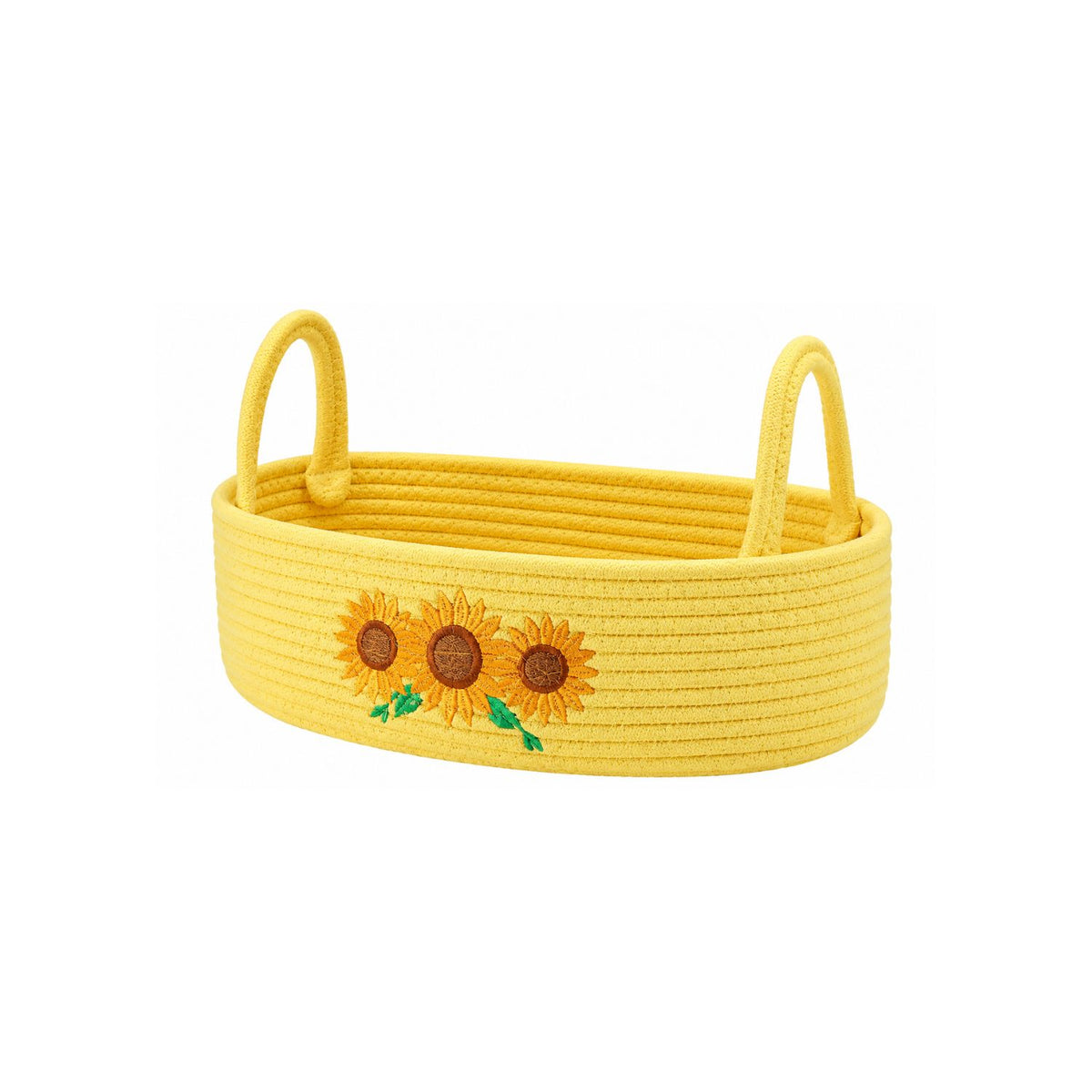 Home Collection Cotton Rope Woven Bathroom Storage Basket with Handle 13 Inch
