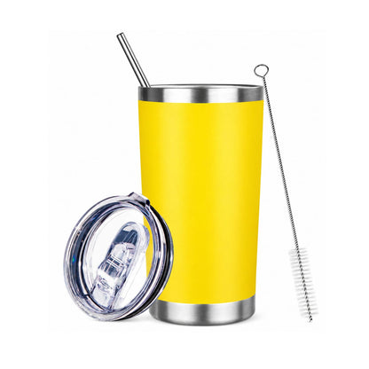 Home Collection Double Wall 20 oz Stainless Steel Insulated Tumbler with Lid and Straw