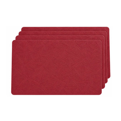 Home Collection Pack of 4 Waterproof Vinyl Leather Placemats Wipeable Dining Table Mats