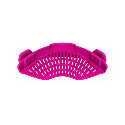 Home Collection Clip-On Silicone Pasta Strainer 8.86x3.55 inch Space-Saving Kitchen Colander