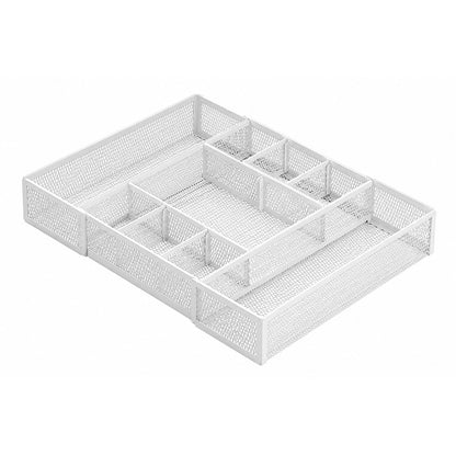 Home Collection Expandable Mesh Desk Drawer Organizer Tray with 10 Adjustable Compartments