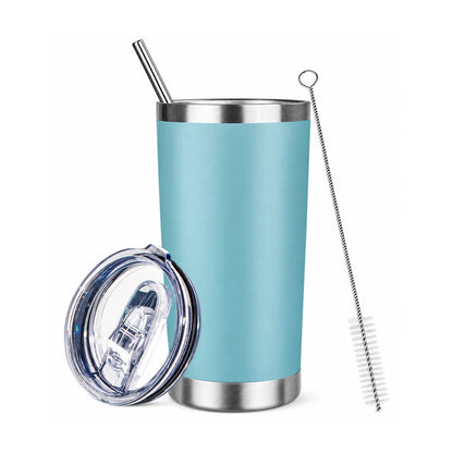 Home Collection Double Wall 20 oz Stainless Steel Insulated Tumbler with Lid and Straw