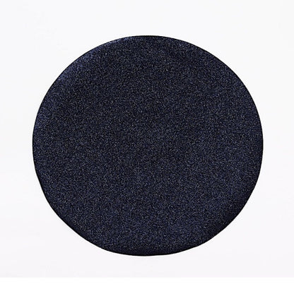 Home Collection Pack of 6 Round Glitter Faux Leather Placemats 13 Inch