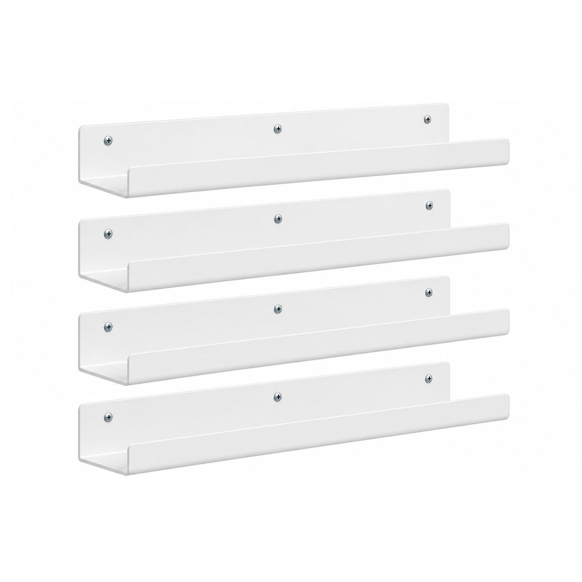 Home Collection Pack of 4 Acrylic Floating Wall Shelves for Display and Organization 15 Inch